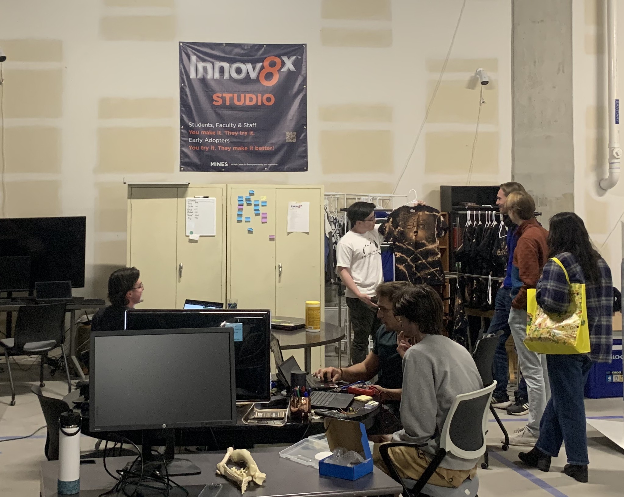 Team working late at the engineering company